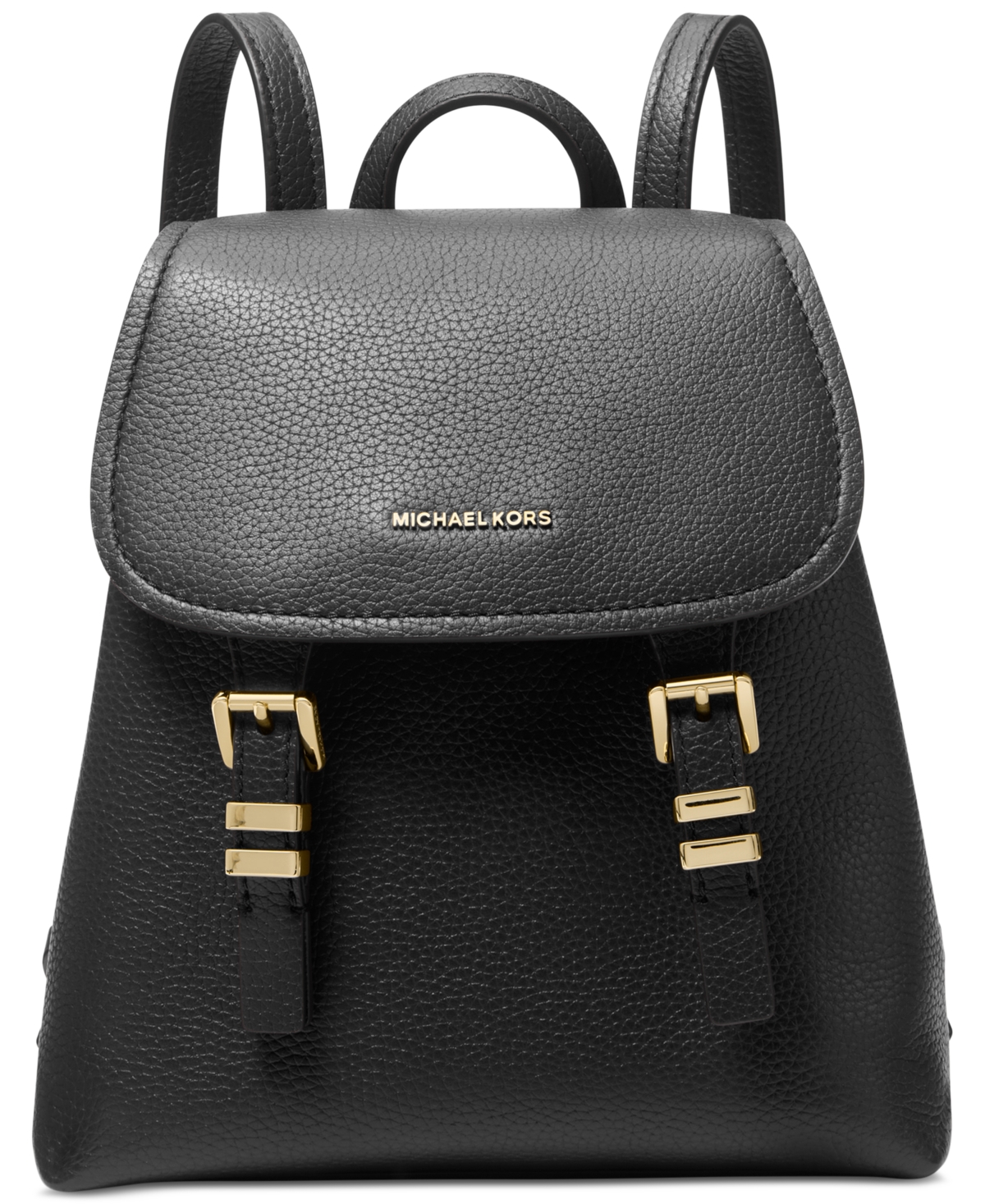 Michael Michael Kors Quinn Leather Flap Backpack - Black