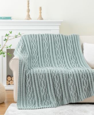 Lifestyle Cable Knit Chenille Throw, 51" x 67"