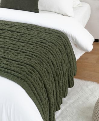 Lifestyle Cable Knit Chenille Throw, 51" x 67"
