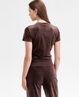 Women's Couture Short-Sleeve Regular Velour T-Shirt 