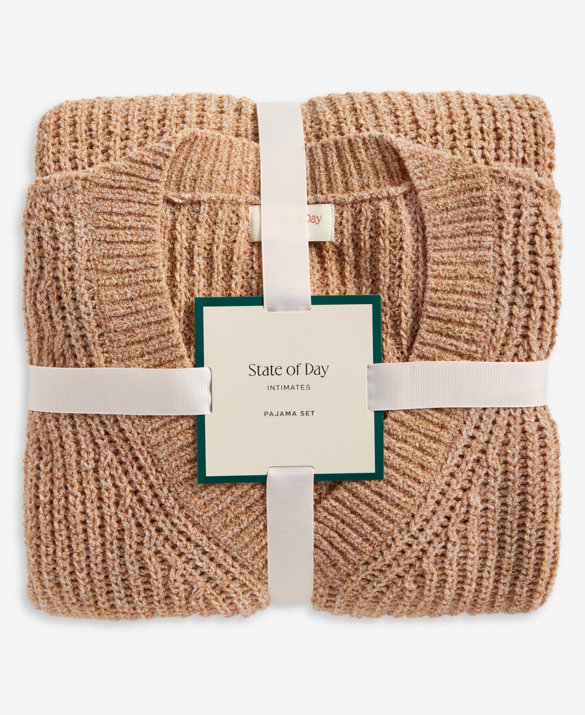 State Of Day Women's Chenille Sweater & Pant Set, Xs-3x, Macy's Exclusive In Brown