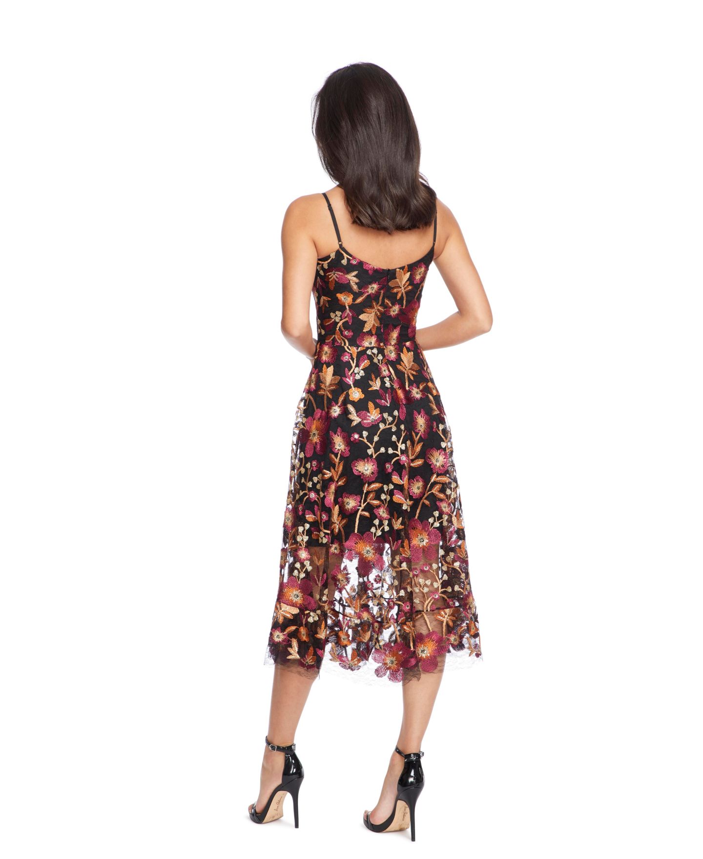 Женское платье Dress the Population Uma Sleeveless Fit & Flare, цвет: Тёмно-бордовый / Чёрный — фото 3