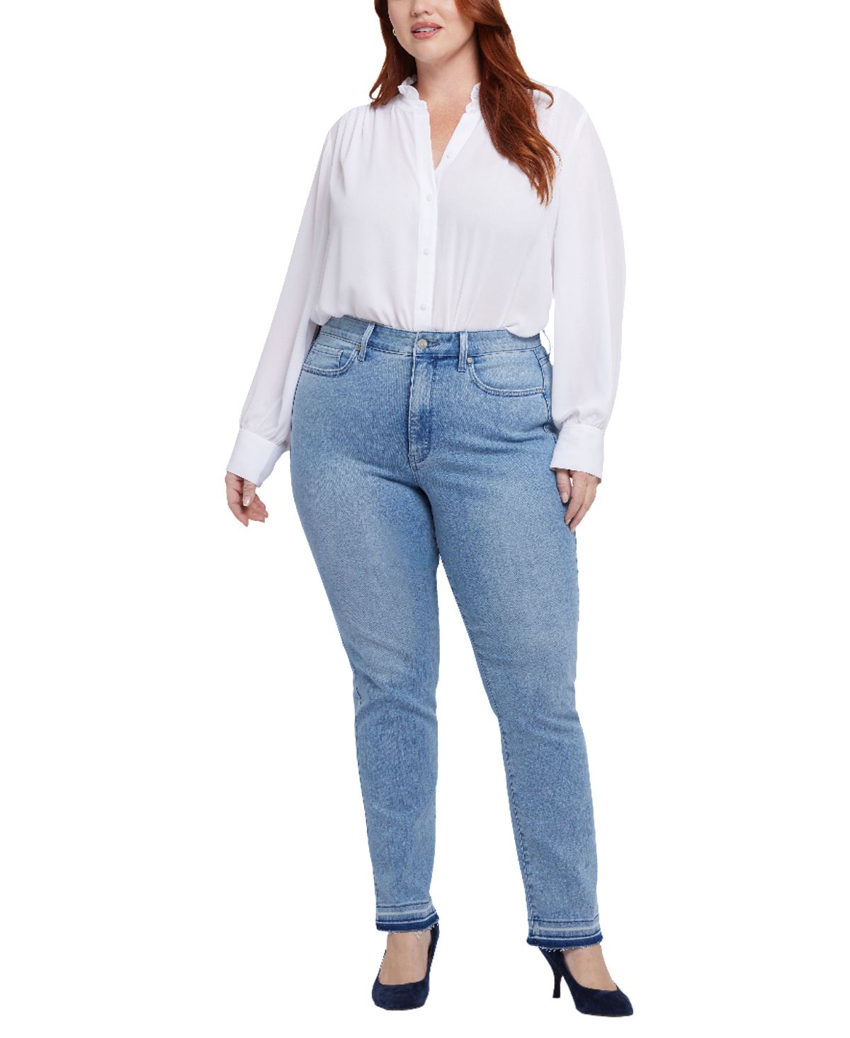 NYDJ Plus Size Marilyn Straight Pull On Jeans view 1 — MAYCSS fashion products