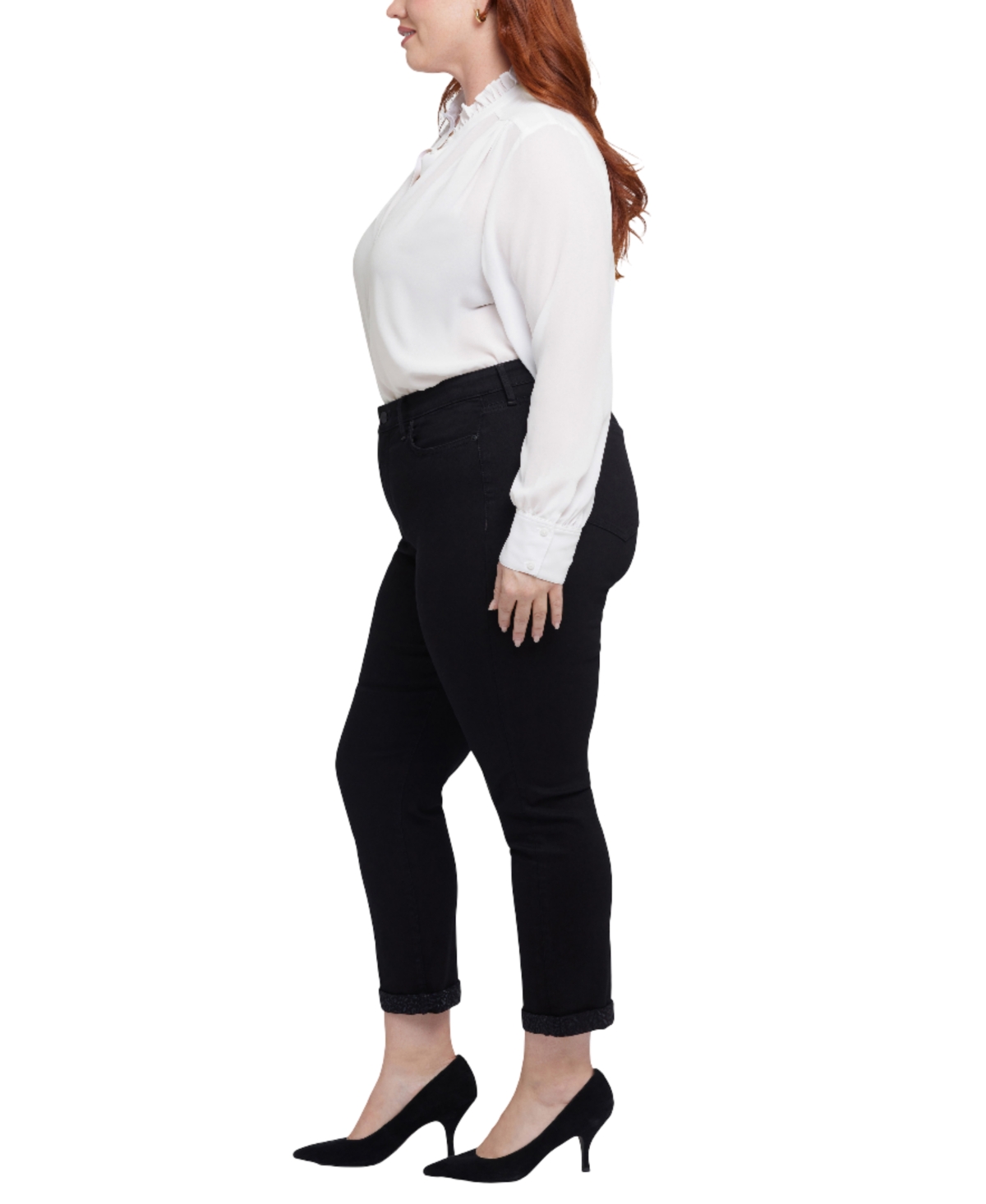 Nydj Plus Size Sheri Slim Ankle Pull On Jeans In Black