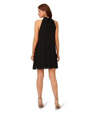 Women's Chiffon Mock-Neck Sleeveless Shift Dress