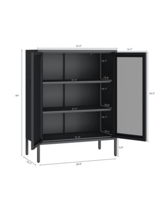 Amelia 31.5" Modern 3-Shelf Accent Cabinet
