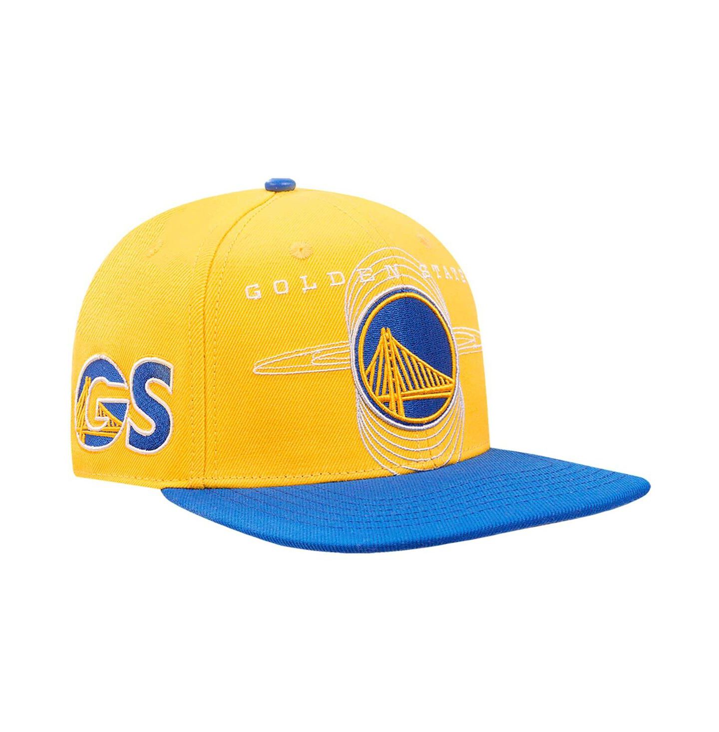 Мужская кепка Pro Standard Gold/Royal Golden State Warriors Logo Morph Snapback Hat — фото 1