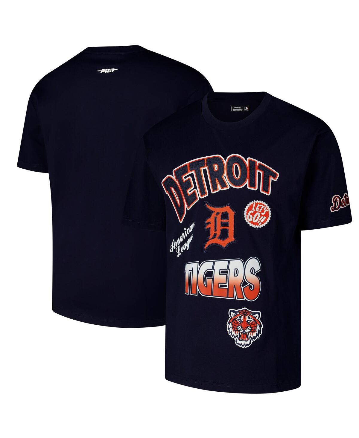 Men's Navy Detroit Tigers Turn It Up Dropped Shoulder T-Shirt - Navy