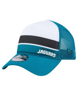 Men's White/Teal Jacksonville Jaguars Color Block 9FORTY A-Frame Trucker Adjustable Hat