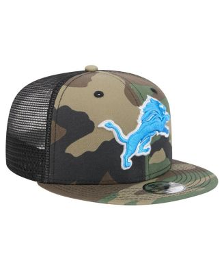 Big Boys and Girls Camo Detroit Lions Throwback Main Trucker 9FIFTY Snapback Hat