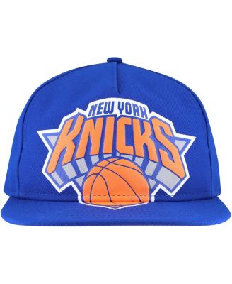Men's Blue New York Knicks Oversized Puff Print Logo Golfer Snapback Hat