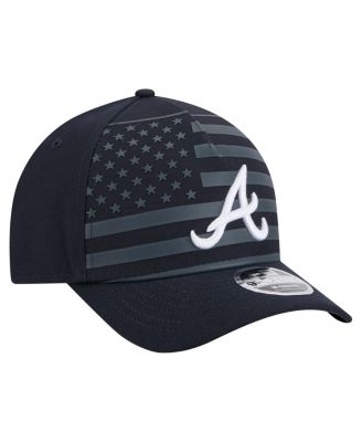 Men's Navy Atlanta Braves American Flag 9FORTY M-Crown A-Frame Adjustable Hat