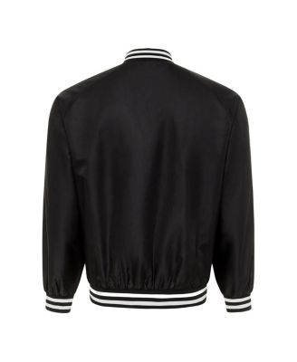 Men's and Women's Black New York Liberty Rock Roll Collection Ringo Satin Raglan Full-Snap Bomber Jacket