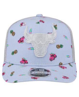 Men's Light Blue/Gray Chicago Bulls Adventure Aloha Pattern 9SEVENTY Stretch-Snap Hat