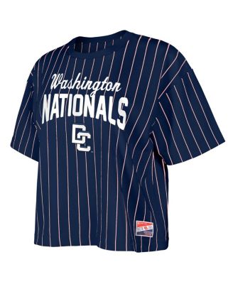 Women's Navy Washington Nationals 2025 City Connect Pinstripe T-Shirt