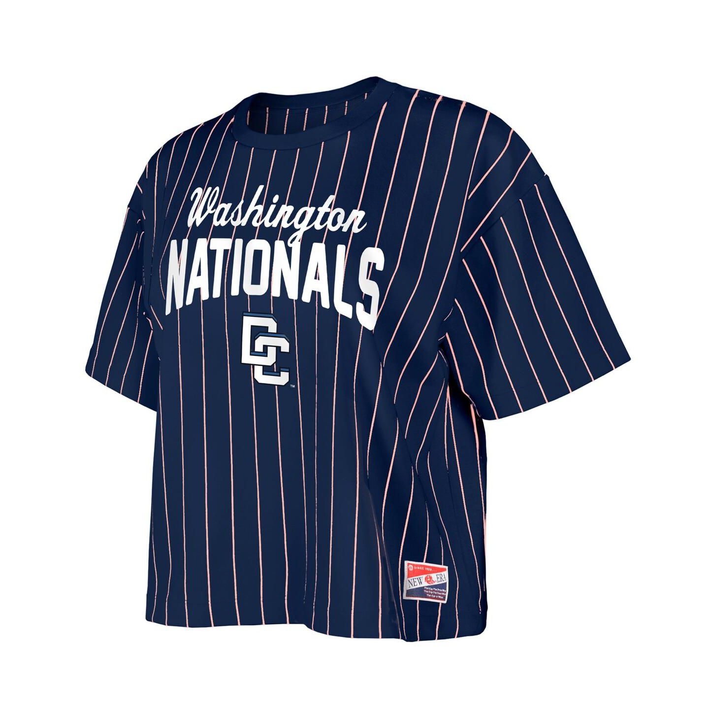 Женская футболка New Era Navy Washington Nationals 2025 City Connect Pinstripe — фото 2
