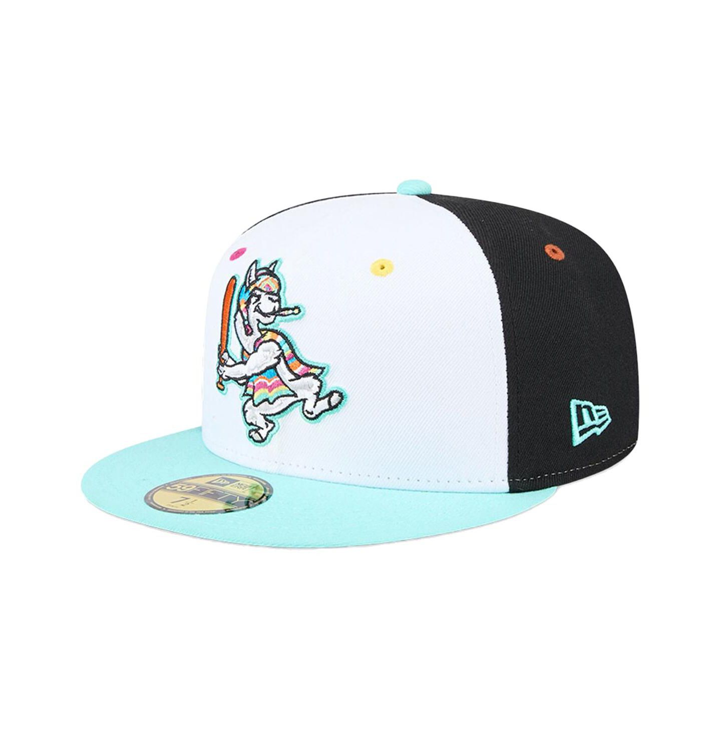 Мужская бейсболка New Era 59FIFTY Hickory Crawdads Copa de la Diversion, White — фото 1