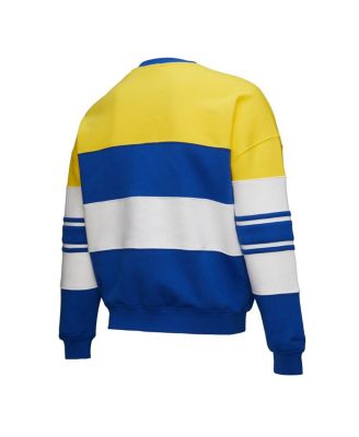 X Dannijo Women's Gold/Royal Golden State Warriors Blocked Pullover Sweatshirt