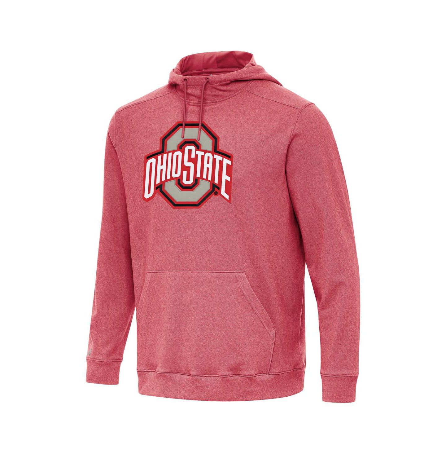 Мужское худи Antigua Heather Scarlet Ohio State Buckeyes Cloud Pullover — фото 2