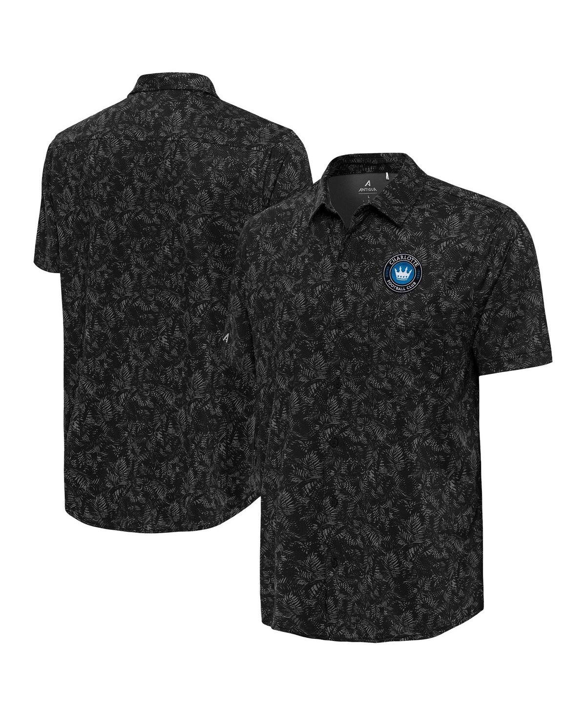 Men's Black Charlotte Fc Lush Woven Button-Up Shirt - Black