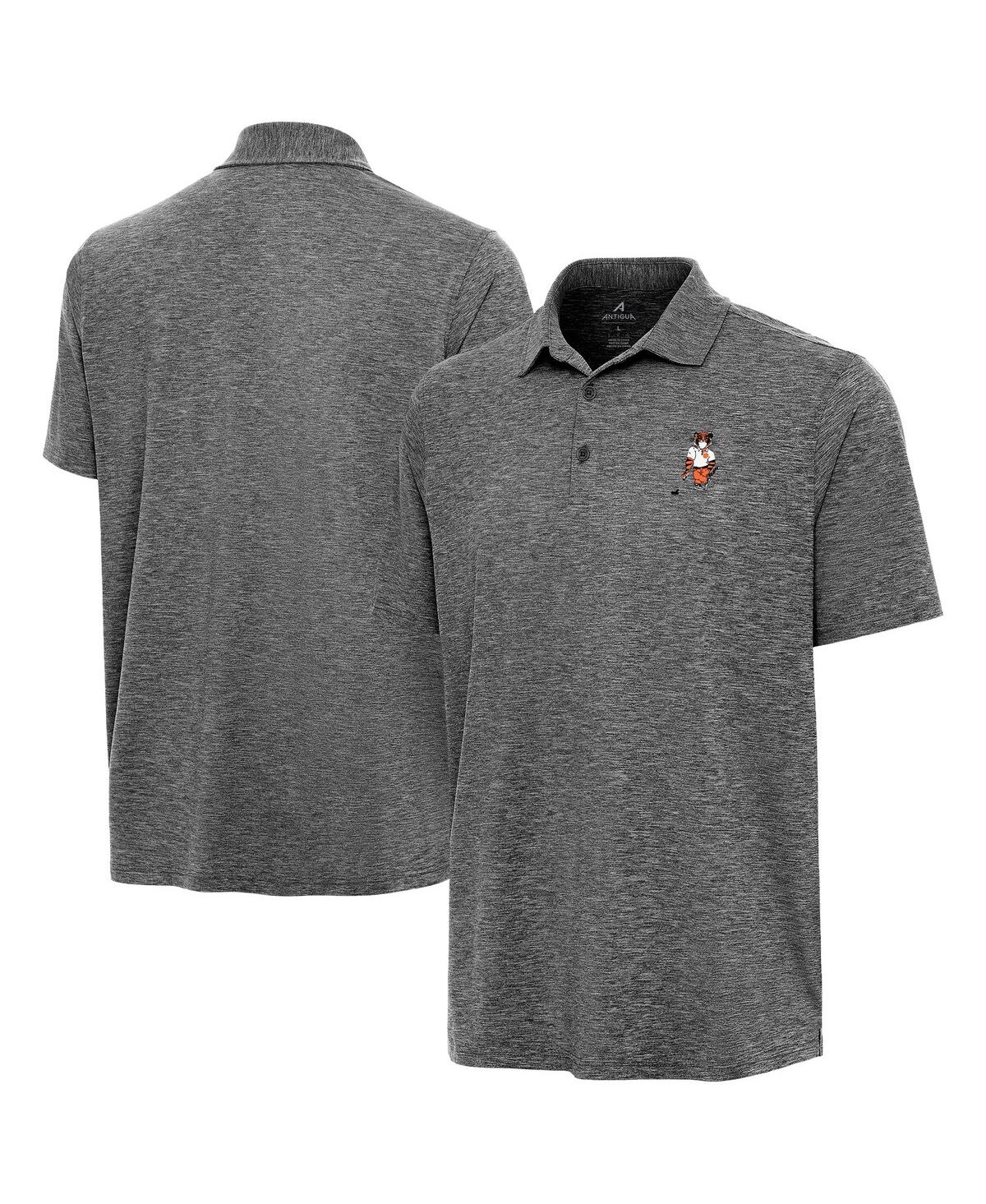 Men's Heather Black Clemson Tigers Golfer Par 3 Polo Shirt - Heather Black