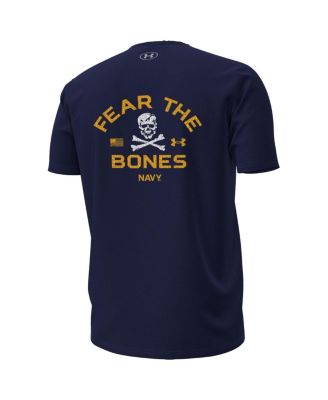 Men's Navy Navy Midshipmen Distressed Jolly Rogers T-Shirt