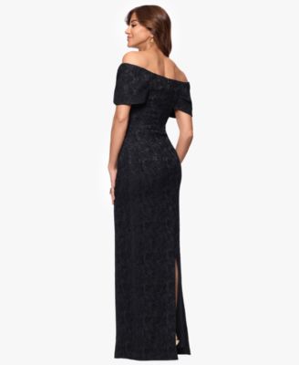Petites Jacquard Knit Off-The-Shoulder Long Dress