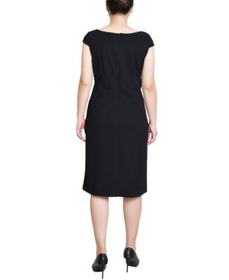 Petite Cap Sleeve Exposed Zipper Dress