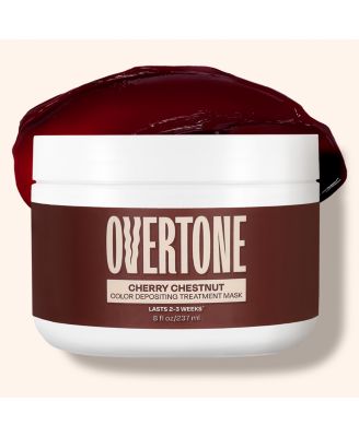 Overtone Color Depositing Hair Mask – Semi-Permanent Hair Dye + Deep Conditioner, 8oz Jar - Cherry chestnut