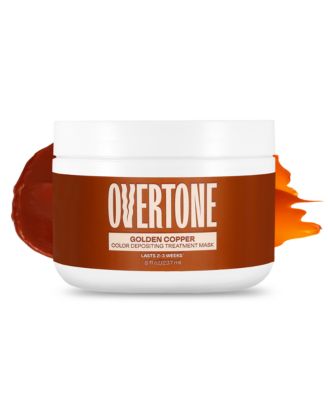 Overtone Color Depositing Hair Mask – Semi-Permanent Hair Dye + Deep Conditioner, 8oz Jar - Golden copper