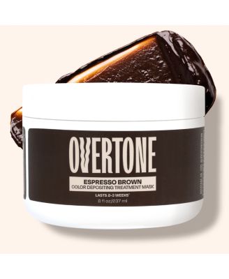 Overtone Color Depositing Hair Mask – Semi-Permanent Hair Dye + Deep Conditioner, 8oz Jar - Espresso brown