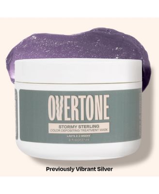 Overtone Color Depositing Hair Mask – Semi-Permanent Hair Dye + Deep Conditioner, 8oz Jar - Stormy sterling