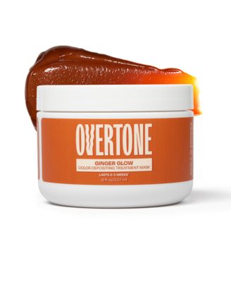 Overtone Color Depositing Hair Mask – Semi-Permanent Hair Dye + Deep Conditioner, 8oz Jar - Ginger glow