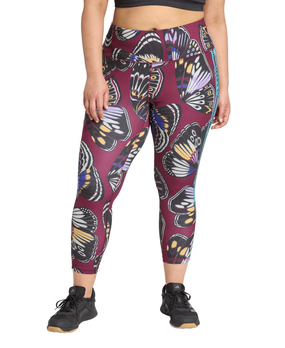 Adidas Originals Plus Size High-rise Farm 7/8 Leggings Pants In Multi