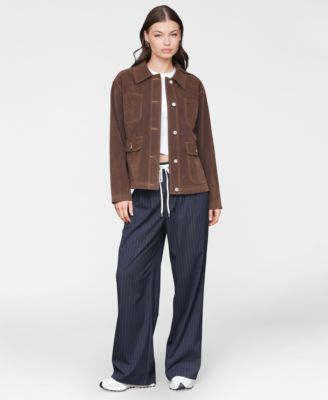 Women's Wing-Collar Faux-Suede Jacket