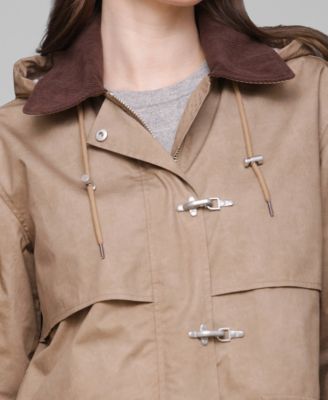 Women's Hooded Midi Canvas Jacket