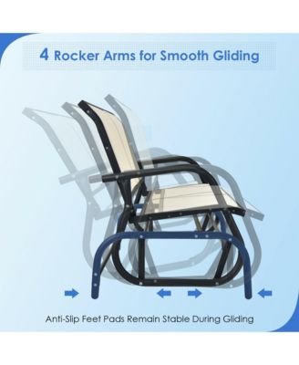 Patio Swing Glider Bench Loveseat Rocking Chair Backyard Poolside