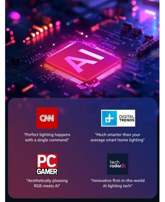 Smart RGB LED Wall Light Kit with Wi-Fi, Bluetooth App Control, Segment DIY, Alexa & Google Home Compatible – 6 Bars with 2 Corners