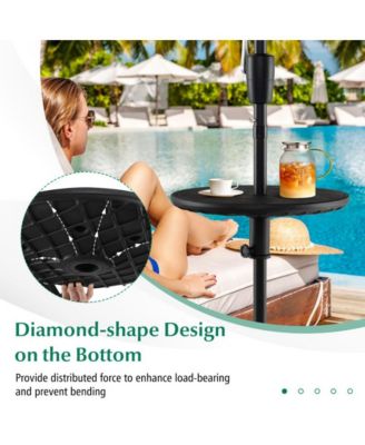 20 Inches Outdoor Adjustable Umbrella Table with 1.5 Inches Umbrella Hole