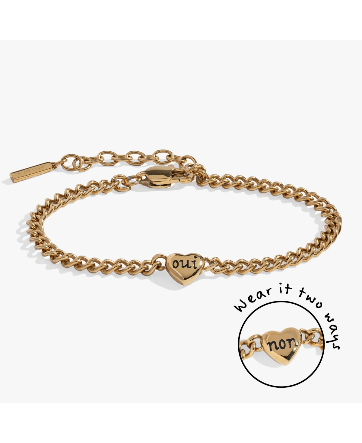 Oui Non Heart Inline Bracelet - Gold