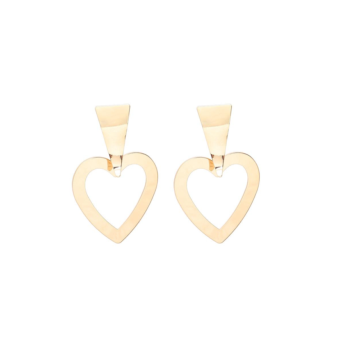 Women's Heart Drop Earrings - Gold