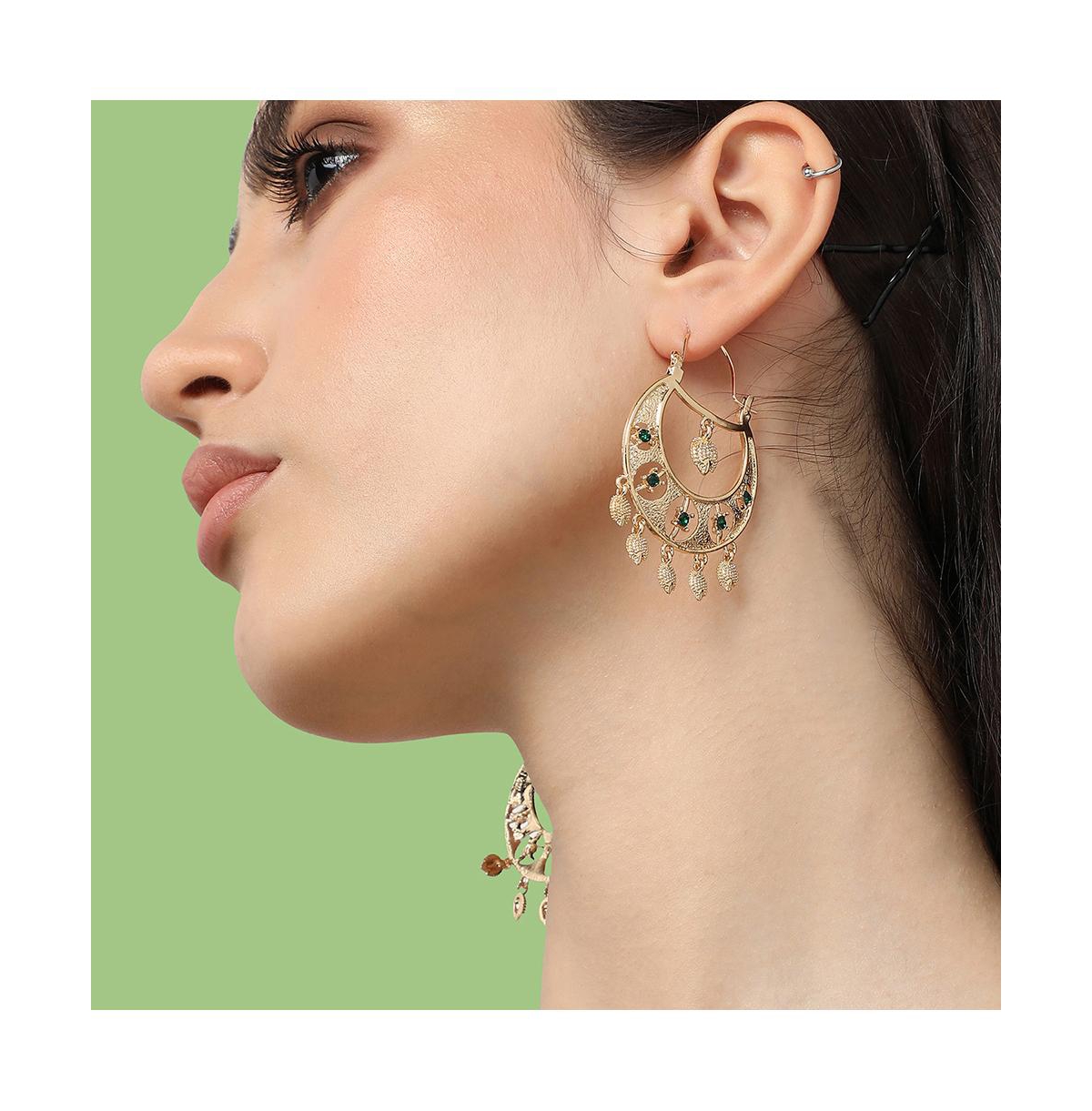 Sohi Women's Gold Regal Drop Earrings In Gold