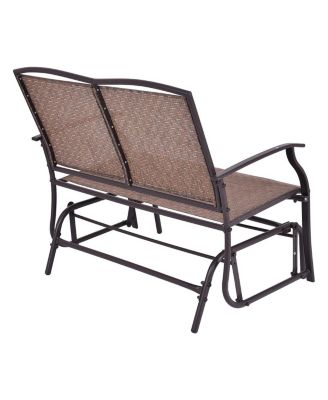 Patio Loveseat Glider Rocking Bench Double Chair With Arm Backyard Outdoor