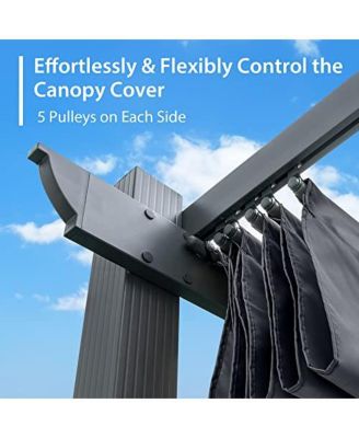 10 x 13 Feet Outdoor Aluminum Retractable Pergola Canopy Shelter