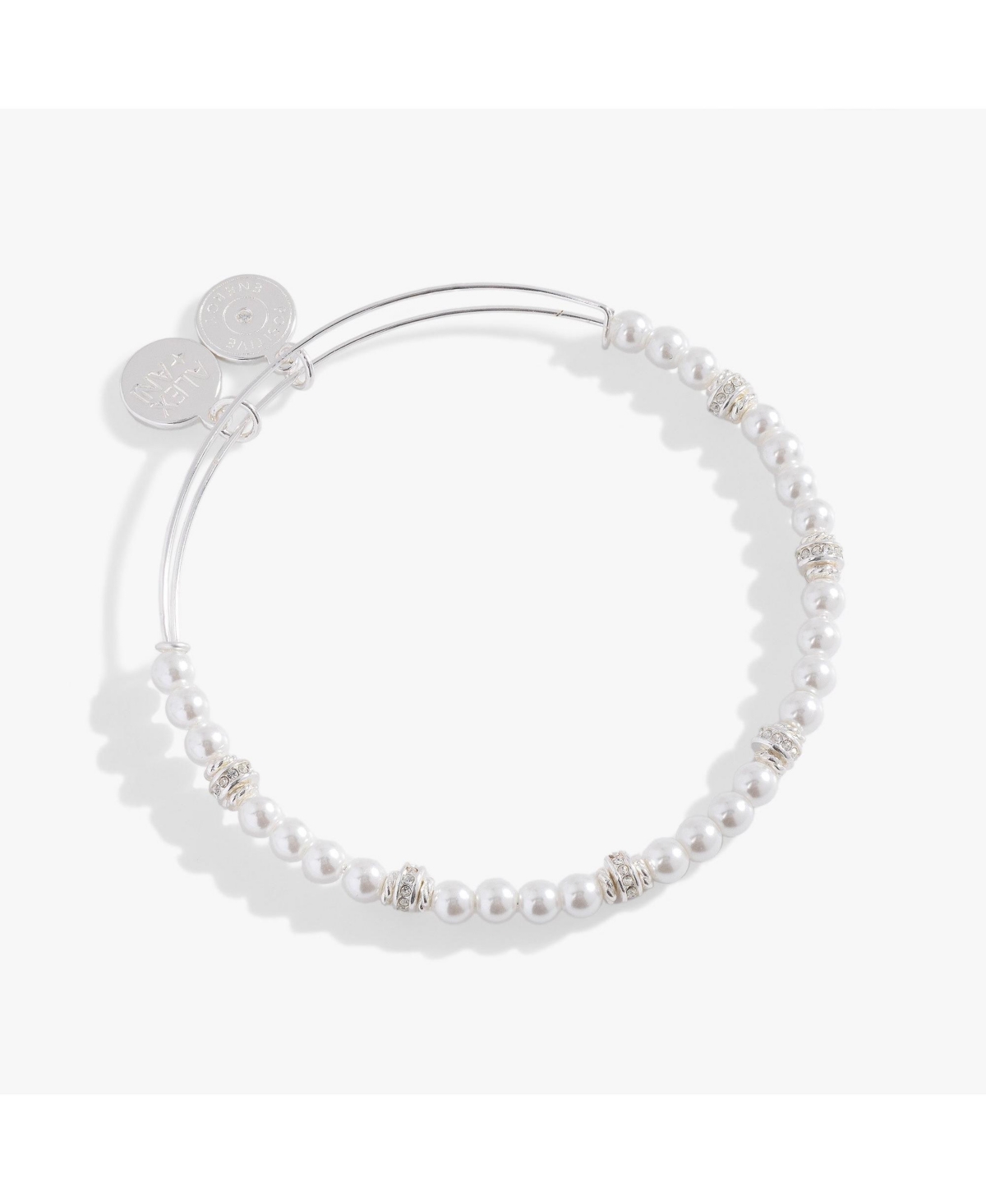 Pearl Beaded Bangle Bracelet - White