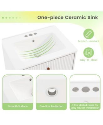 Bathroom Vanity with Sink Combo and Adjustable Shelf for Custom Storage