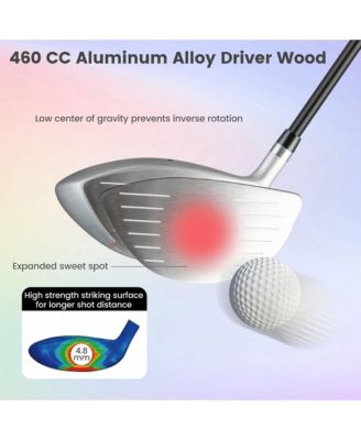 Women's 9 Pieces Complete Golf Club Set w/ 460cc Alloy Driver & Head Covers