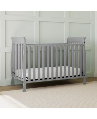29.13" Pine Wood Maxwell 3-in-1 Convertible Crib Pebble Gray Baby Bed for Nursery