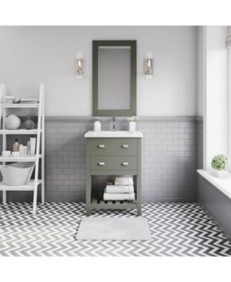 Viola 24&amp;#x22; x 18&amp;#x22; Wood Bath Vanity with White Ceramic Vanity Top and Basin