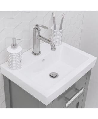 Mia 18 in. W Bath Vanity in Cashmere Grey Finish with Ceramics Integrated Vanity Top with White Basin